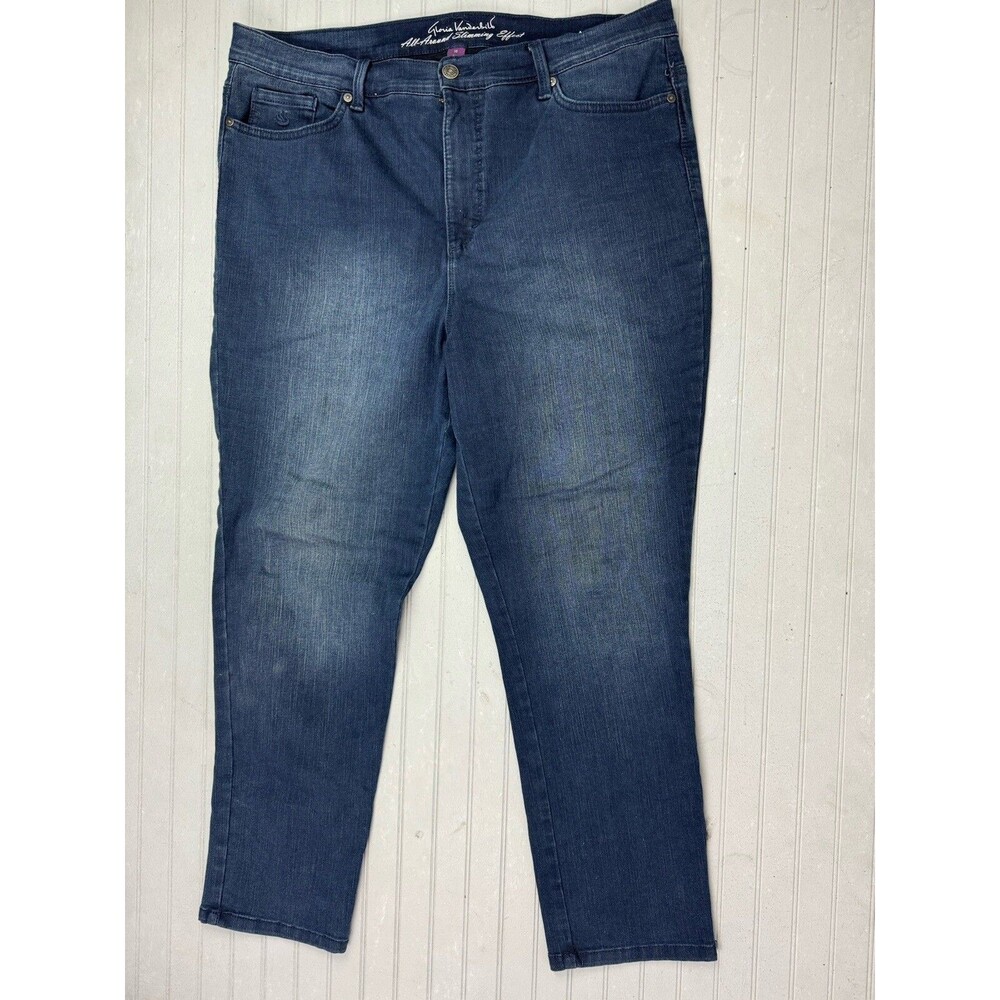 Gloria Vanderbilt Size 16 Womens Jeans Amanda Slmming High Rise Dark Wash Ankle